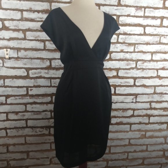 BCBG Generation Black Dress Lace Back Sz 10 - Picture 2 of 15